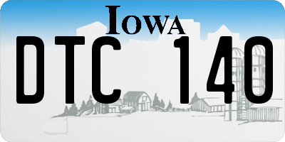 IA license plate DTC140