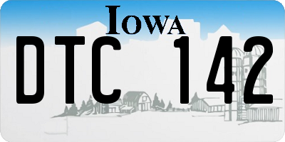 IA license plate DTC142