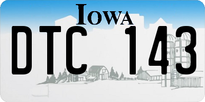 IA license plate DTC143