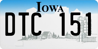 IA license plate DTC151