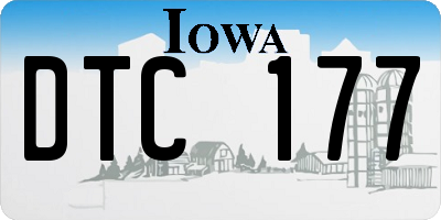 IA license plate DTC177