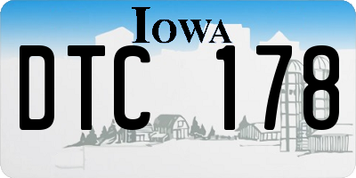 IA license plate DTC178
