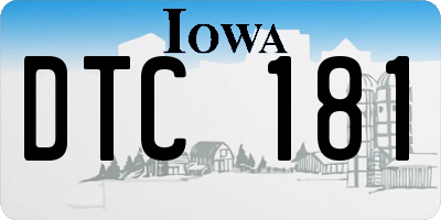 IA license plate DTC181