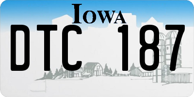 IA license plate DTC187