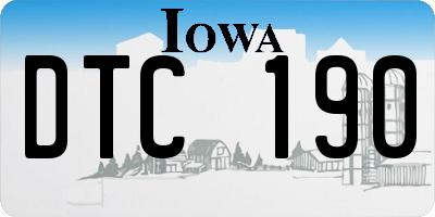 IA license plate DTC190