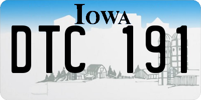 IA license plate DTC191