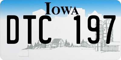 IA license plate DTC197