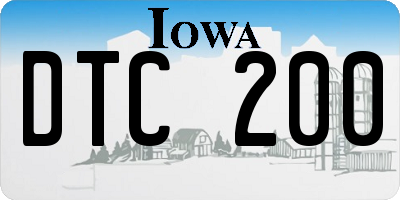 IA license plate DTC200