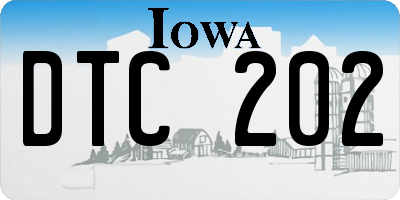 IA license plate DTC202