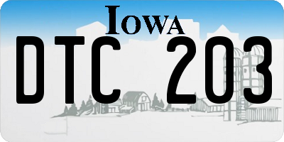 IA license plate DTC203