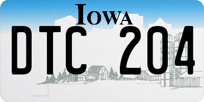 IA license plate DTC204
