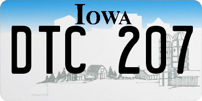 IA license plate DTC207