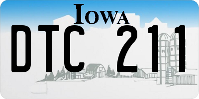 IA license plate DTC211
