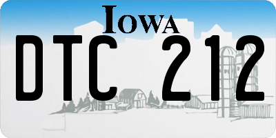 IA license plate DTC212