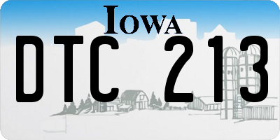 IA license plate DTC213