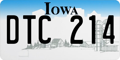 IA license plate DTC214