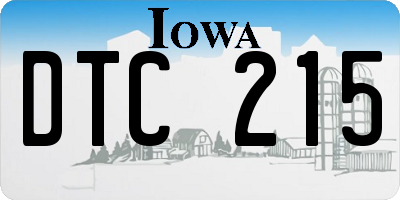 IA license plate DTC215