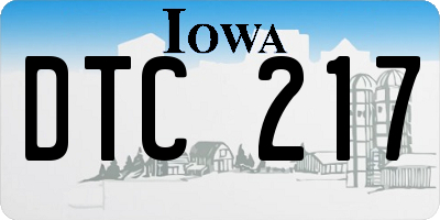 IA license plate DTC217