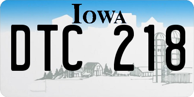 IA license plate DTC218