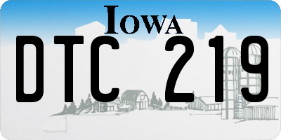 IA license plate DTC219