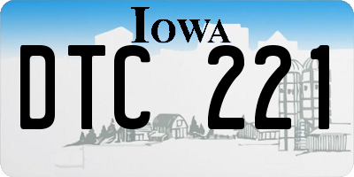 IA license plate DTC221