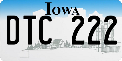 IA license plate DTC222