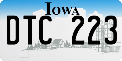IA license plate DTC223