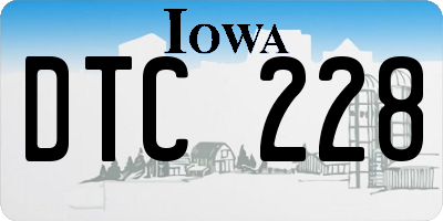 IA license plate DTC228