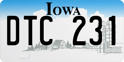 IA license plate DTC231
