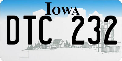 IA license plate DTC232