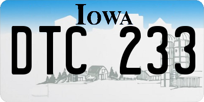 IA license plate DTC233