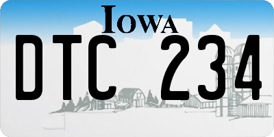 IA license plate DTC234