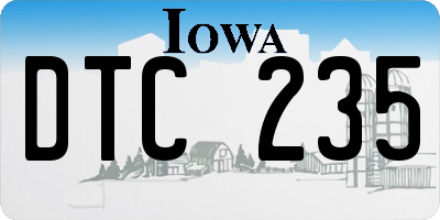 IA license plate DTC235