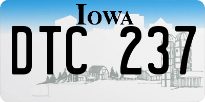 IA license plate DTC237