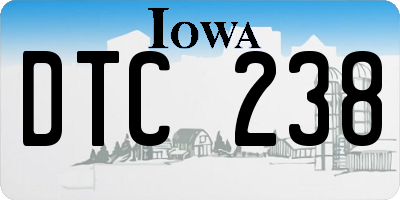 IA license plate DTC238