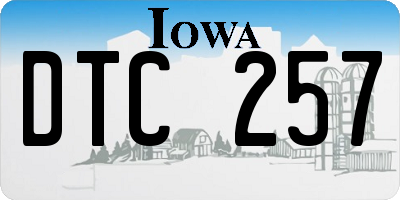 IA license plate DTC257