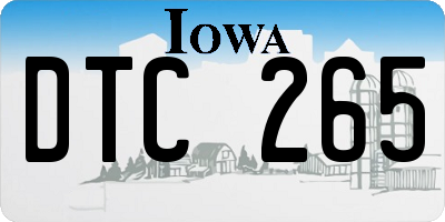 IA license plate DTC265