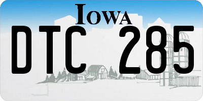 IA license plate DTC285