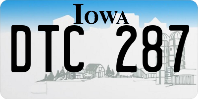 IA license plate DTC287