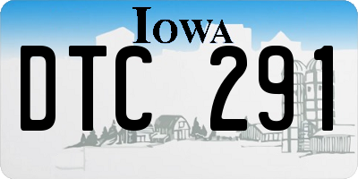 IA license plate DTC291