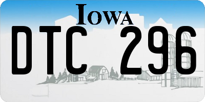 IA license plate DTC296