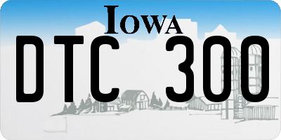 IA license plate DTC300