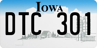 IA license plate DTC301
