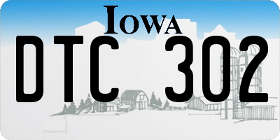 IA license plate DTC302