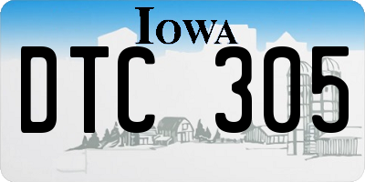 IA license plate DTC305