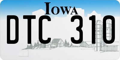IA license plate DTC310