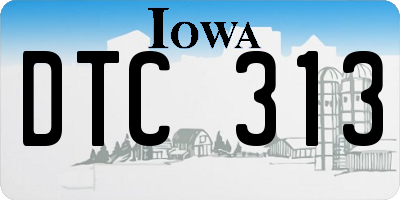 IA license plate DTC313