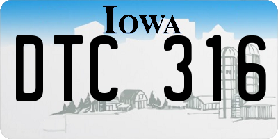 IA license plate DTC316