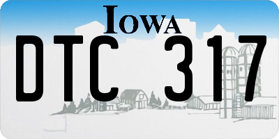 IA license plate DTC317