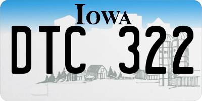 IA license plate DTC322